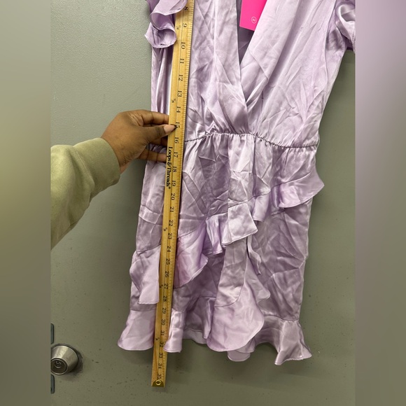 NWT AMANDA UPRICHARD Johanna Mini Silk Dress in Lavender size XSMALL - Picture 9 of 11